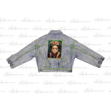 Frida Kahlo Denim Jacket Embellished with Talli